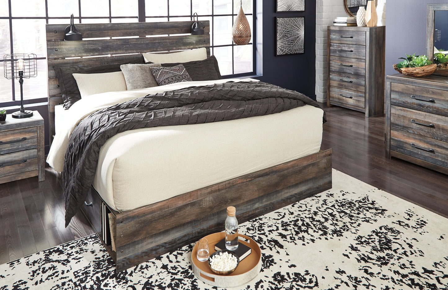 Drystan Panel Bed With 2 Storage Drawers
