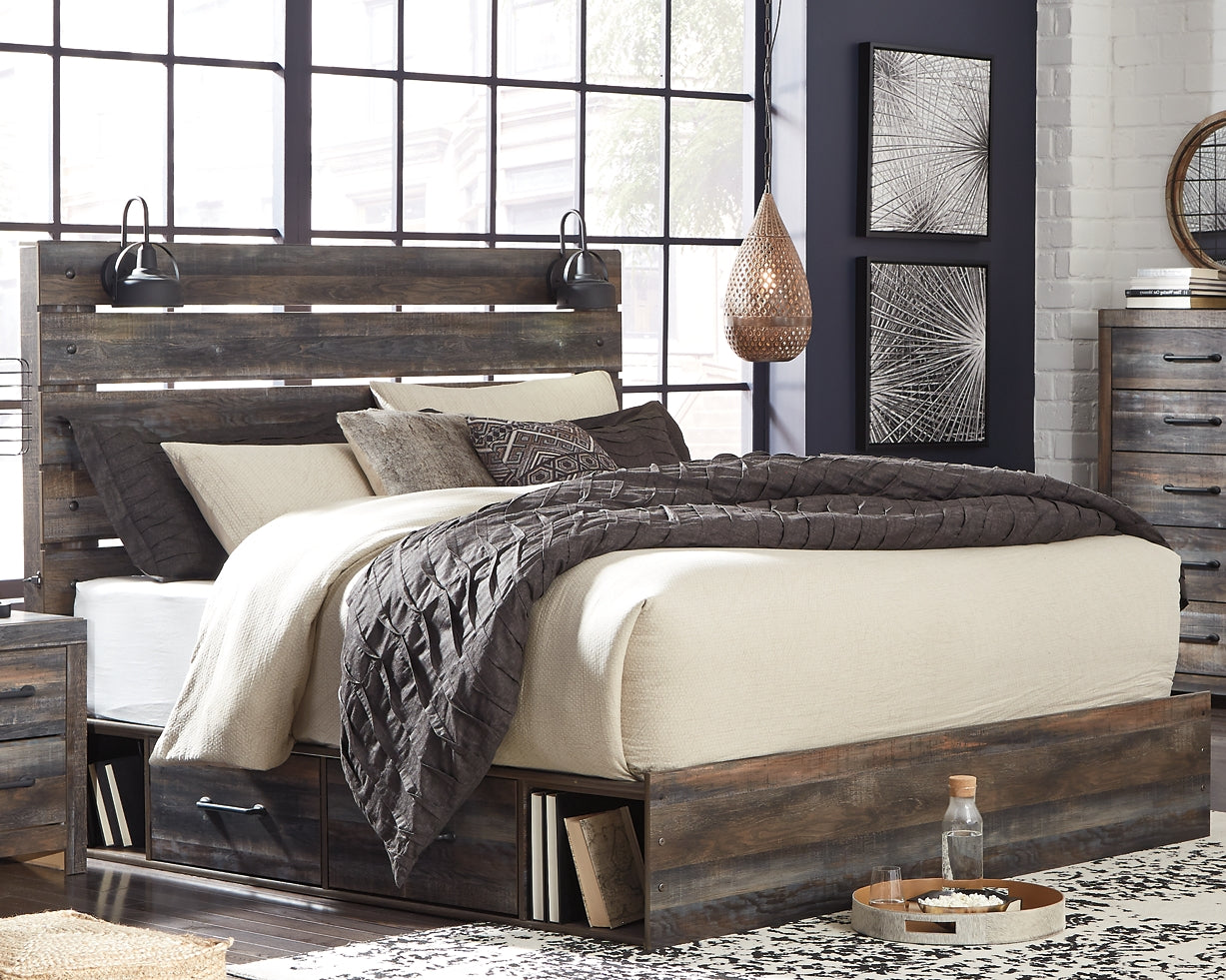 Drystan Panel Bed With 2 Storage Drawers
