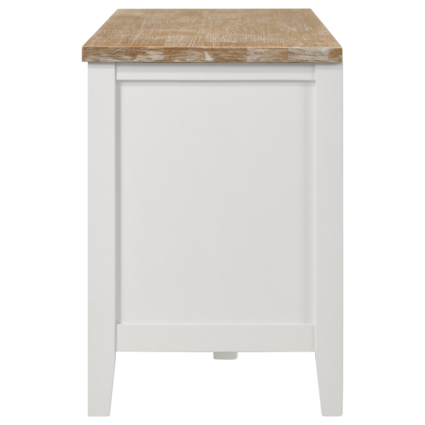 Hollis 2-door Wood 67-inch TV Stand with Drawer Brown and White