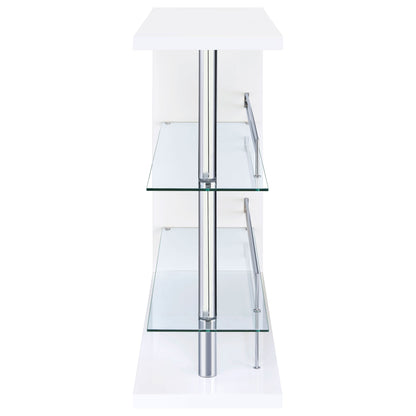 Prescott Rectangular Home Bar Table White High Gloss
