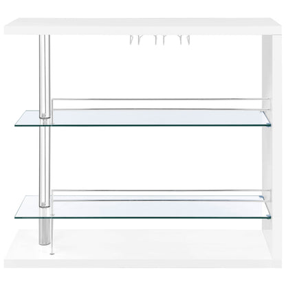 Prescott Rectangular Home Bar Table White High Gloss