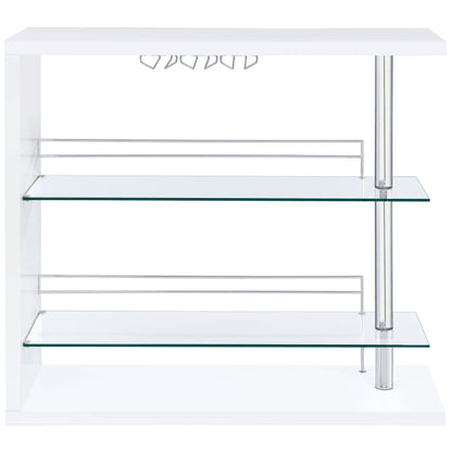 Prescott Rectangular Home Bar Table White High Gloss
