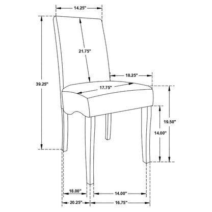 Stanton Velvet Upholstered Dining Side Chair Grey (Set of 2)