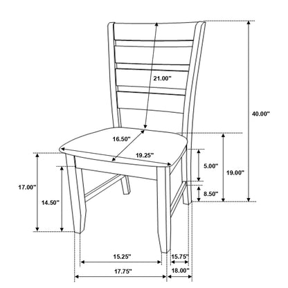 Dalila Wood Dining Side Chair Dark Grey (Set of 2)