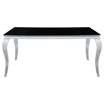 Carone 5-piece 61-inch Rectangular Black Glass Dining Set Black