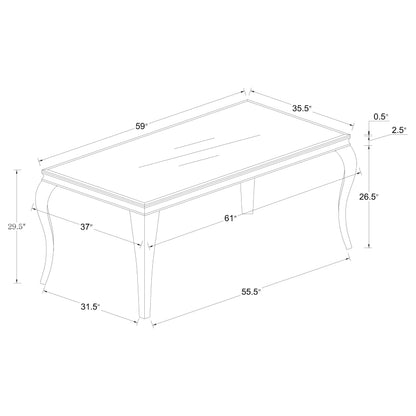 Carone 5-piece 61-inch Rectangular Black Glass Dining Set Blue