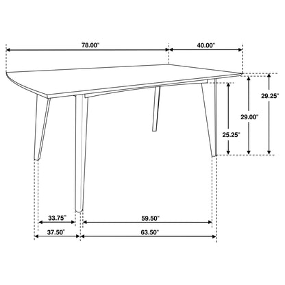 Malone 5-piece Rectangular Dining Table Set Dark Walnut