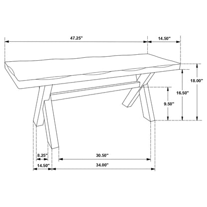 Alston 47-inch Solid Wood Dining Bench Knotty Nutmeg