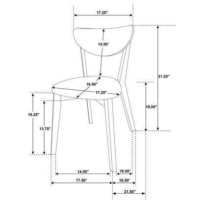Elowen Wood Dining Side Chair Light Walnut (Set of 2)