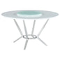 Abby Round 54-inch Lazy Susan Dining Table White High Gloss