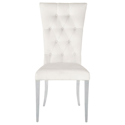 Kerwin Velvet Upholstered Dining Side Chair White (Set of 2)