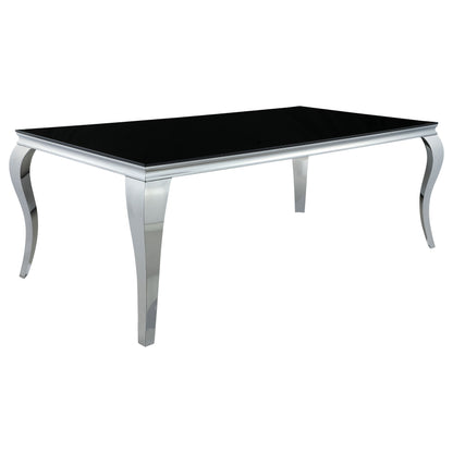 Carone 5-piece 81-inch Rectangular Black Glass Dining Set Black