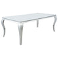 Carone Rectangular 81-inch Glass Top Dining Table White