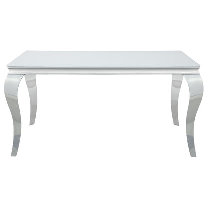 Carone 5-piece 61-inch Rectangular White Glass Dining Set Black