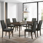 Wes 7-piece Rectangular Dining Table Set Dark Walnut