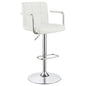Palomar Adjustable Height Bar Stool White and Chrome