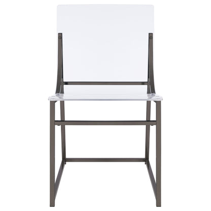 Adino Acrylic Dining Side Chair Black Nickel (Set of 2)