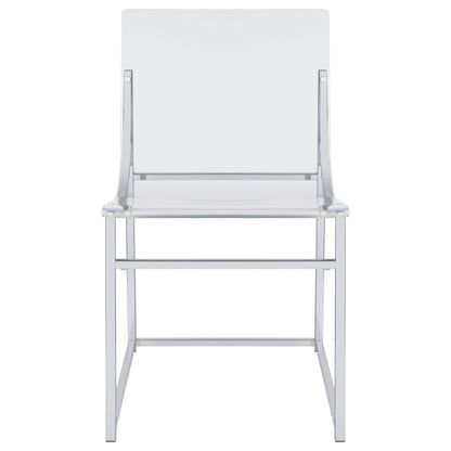 Adino Acrylic Dining Side Chair Chrome (Set of 2)