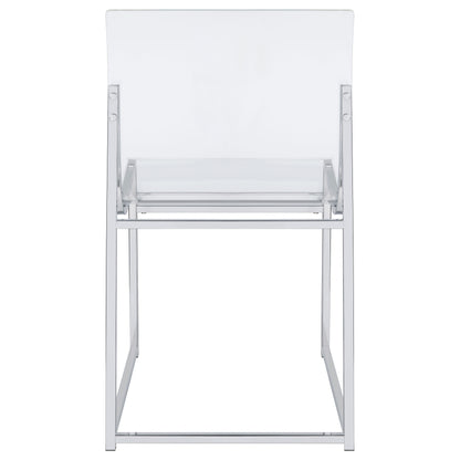 Adino Acrylic Dining Side Chair Chrome (Set of 2)