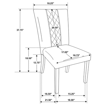 Malia Fabric Upholstered Dining Side Chair Beige (Set of 2)
