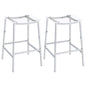 Jovani Acrylic Backless Bar Stool Chrome (Set of 2)