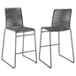 Jerome Woven Rope Metal Bar Chair Charcoal (Set of 2)