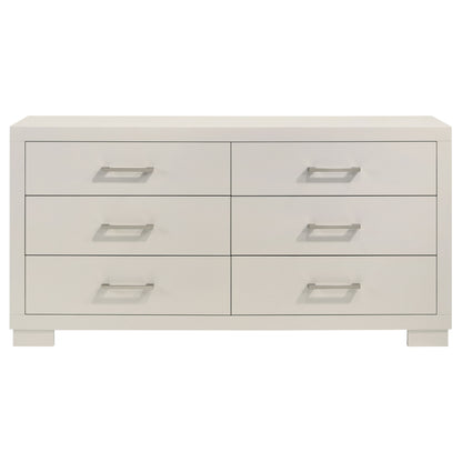 Jessica 6-piece Eastern King LED Bedroom Set Snow White