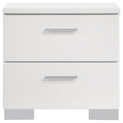 Felicity 4-piece Eastern King Bedroom Set White High Gloss