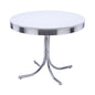 Retro Round 42-inch Wood Top Dining Table White and Chrome