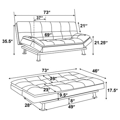 Dilleston Upholstered Tufted Convertible Sofa Bed White