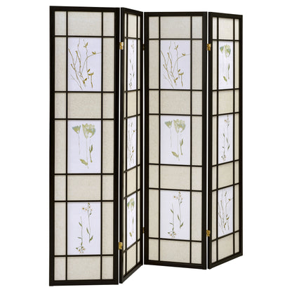 Catabella 4-Panel Room Divider Folding Shoji Screen Floral