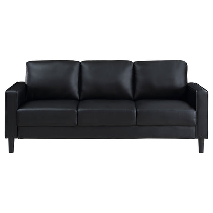Ruth Upholstered Track Arm Sofa Black