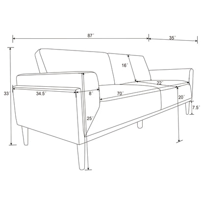 Rilynn Upholstered Track Arm Sofa Grey