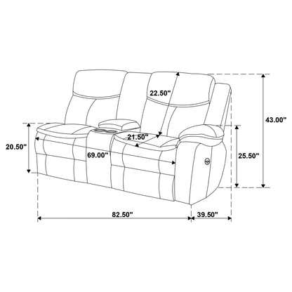 Sycamore Upholstered Power Reclining Sectional Sofa Brown