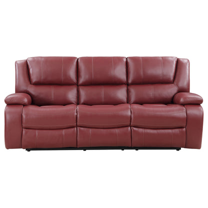 Camila Upholstered Motion Reclining Sofa Red