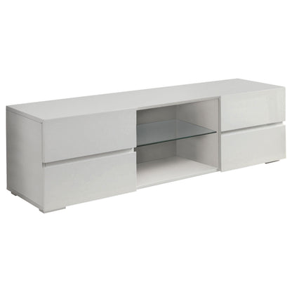 Galvin 4-drawer Wood 55-inch TV Stand White High Gloss