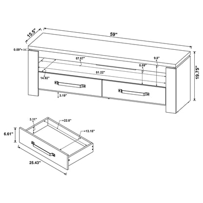 Elkton 2-drawer Engineered Wood 59-inch TV Stand Mango