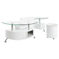 Buckley 3-piece Coffee Table and Stools Set White High Gloss