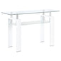 Dyer Rectangular Glass Top Entryway Sofa Console Table White