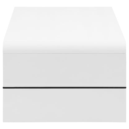 Airell Rectangular Coffee Table with Shelf White High Gloss