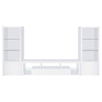 Jude 3-shelf Engineered Wood Media Tower High Gloss White