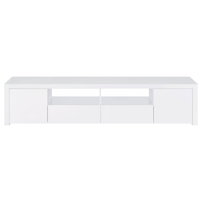 Jude 2-door Engineered Wood 79-inch TV Stand High Gloss White