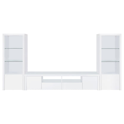 Jude 2-door Engineered Wood 79-inch TV Stand High Gloss White