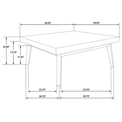 Westerly Square Wood Coffee Table Walnut Brown