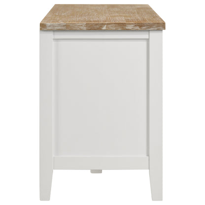 Hollis 2-door Wood 67-inch TV Stand with Drawer Brown and White