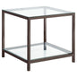 Trini 1-shelf Glass Top Side End Table Black Nickel