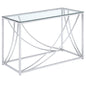 Lille Glass Top Entryway Console Table Accents Chrome