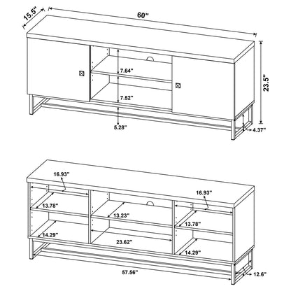 Myles 2-door Engineered Wood 60-inch TV Stand Rustic Oak