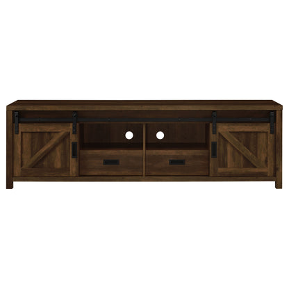 Madra 2-door Engineered Wood 79-inch TV Stand Dark Pine