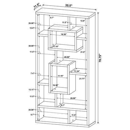Corey 71-inch 8-shelf Bookshelf White